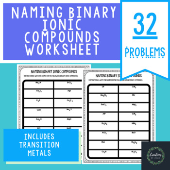 Naming Binary Compounds Worksheet With Answers 75