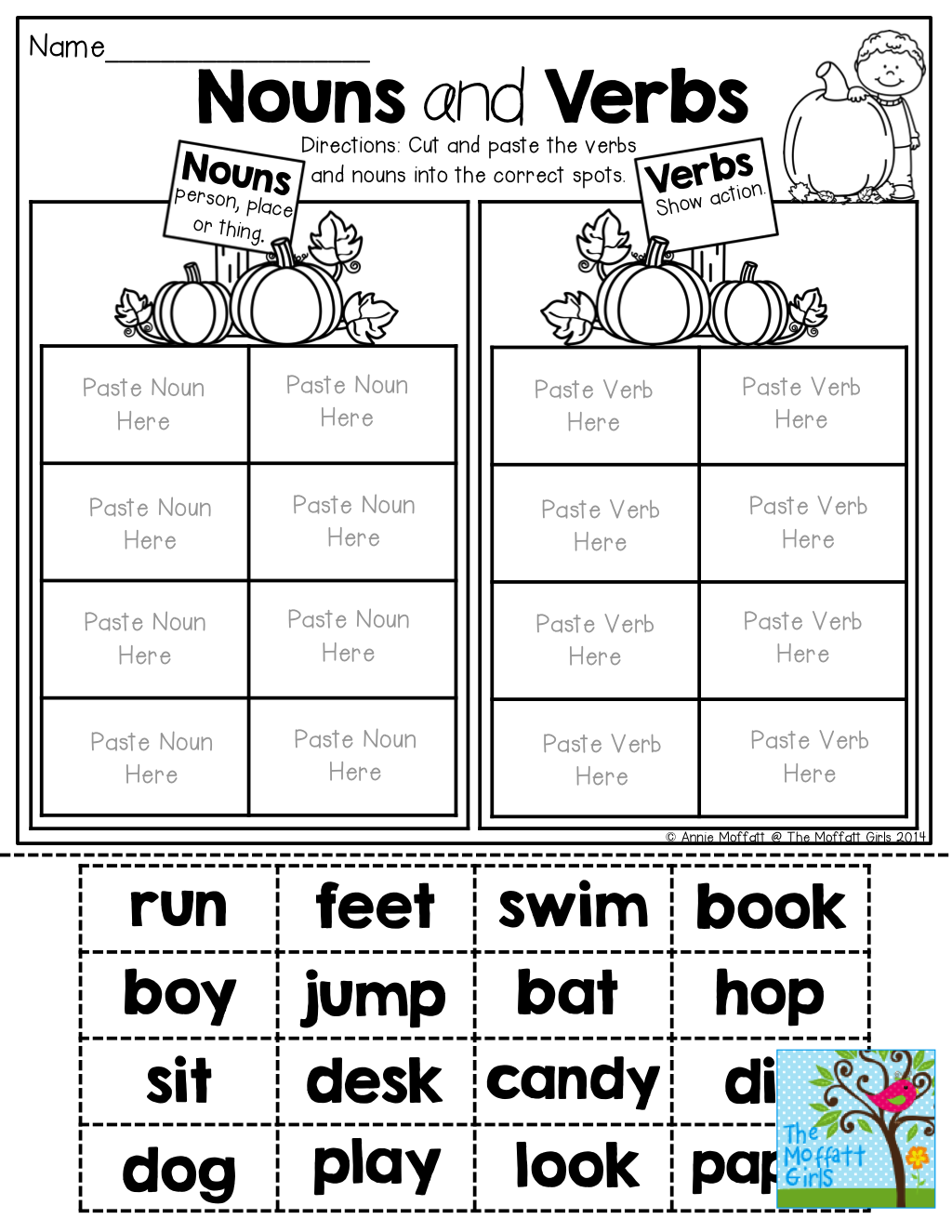 Noun And Verb Worksheet 1