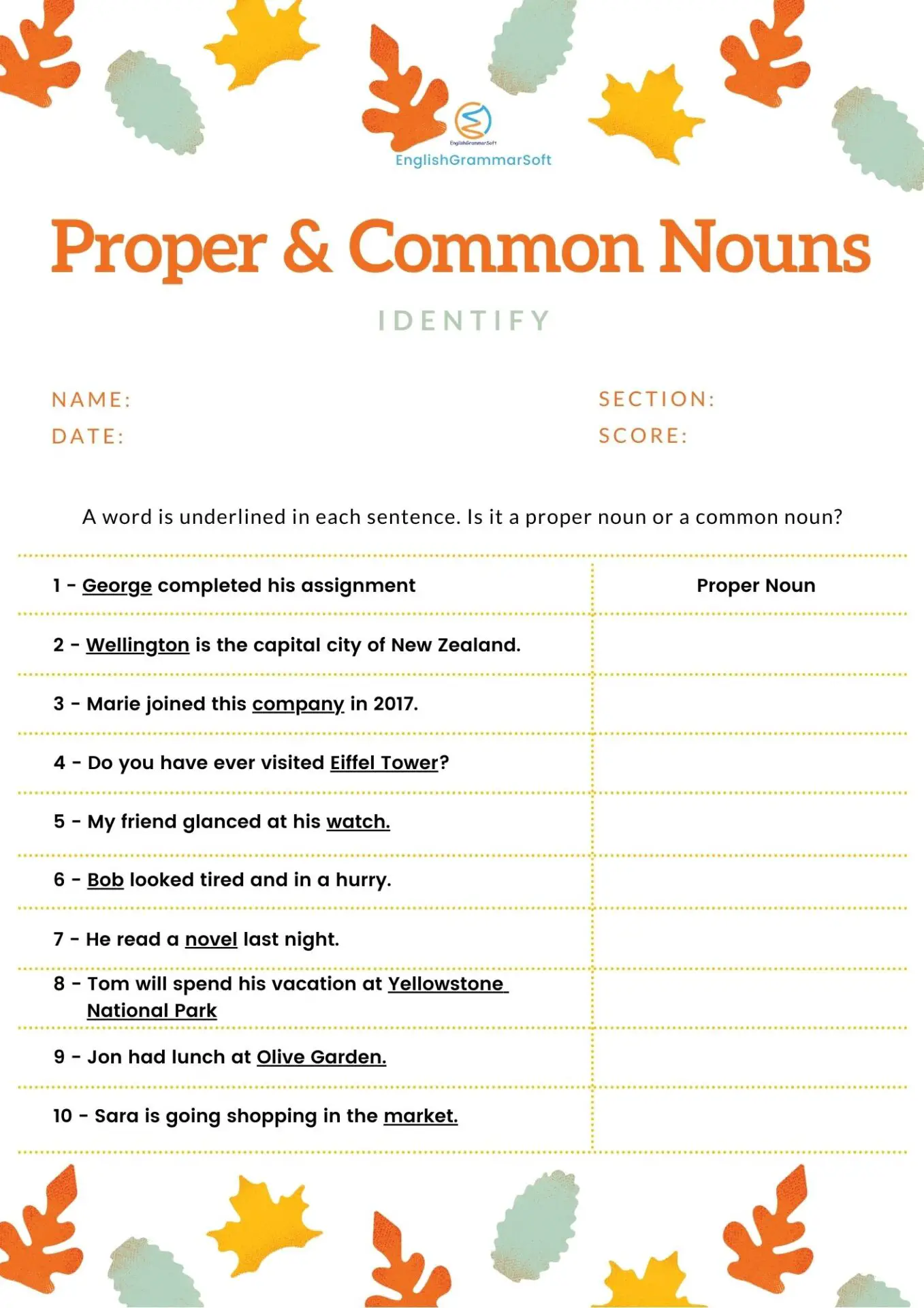 Noun And Verb Worksheet 107