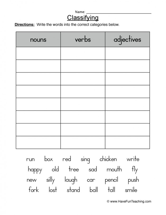 Noun And Verb Worksheet 116