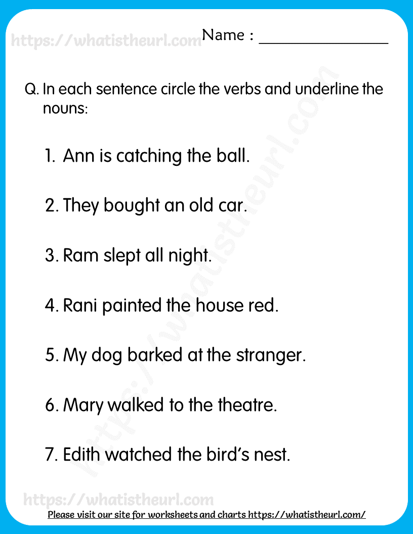 Noun And Verb Worksheet 117