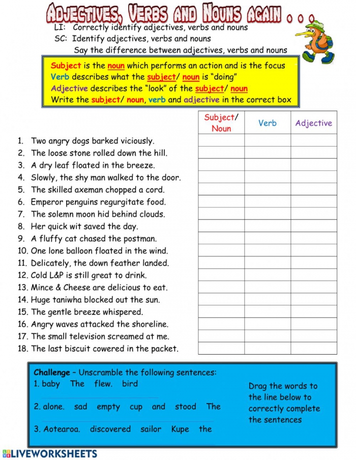 Noun And Verb Worksheet 118