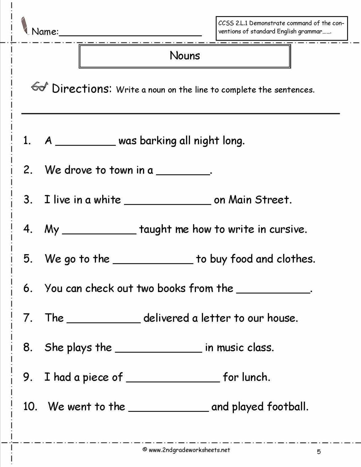 Noun And Verb Worksheet 12