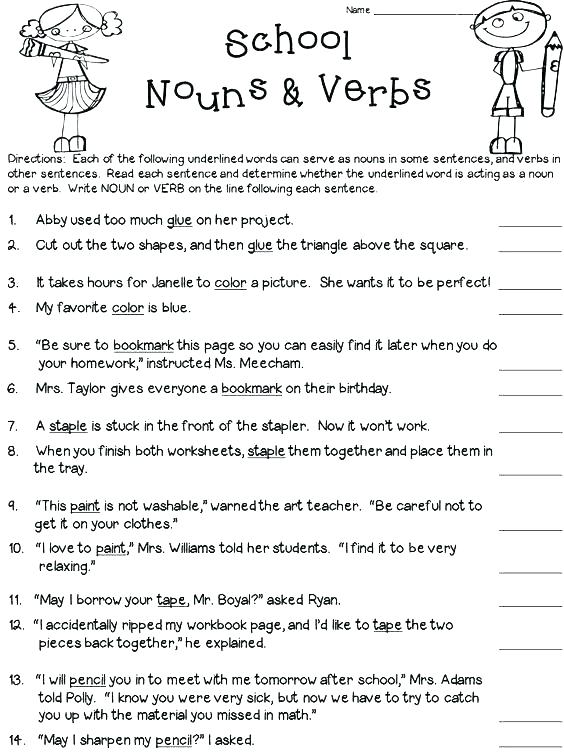 Noun And Verb Worksheet 19