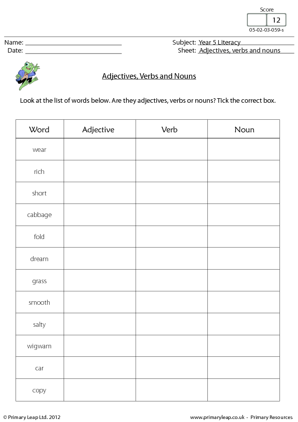 Noun And Verb Worksheet 22