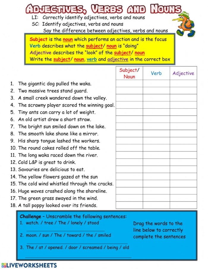 Noun And Verb Worksheet 35