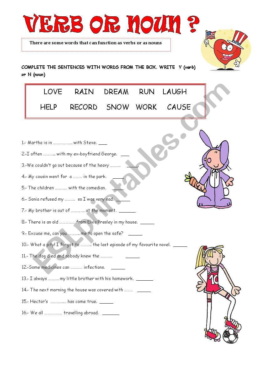 Noun And Verb Worksheet 39