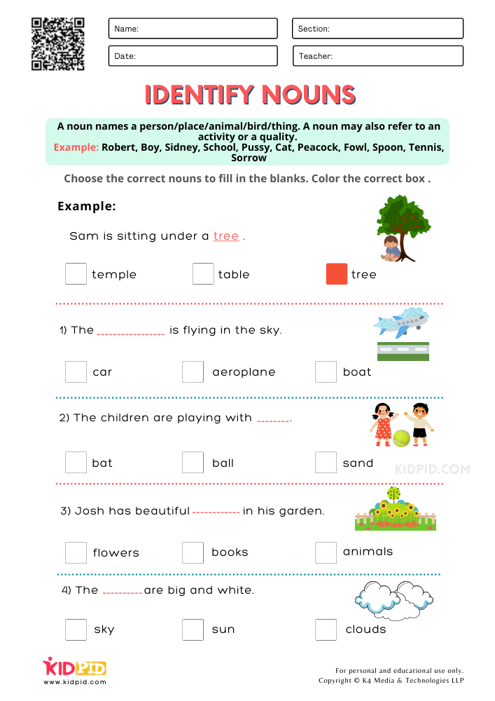 Noun And Verb Worksheet 42