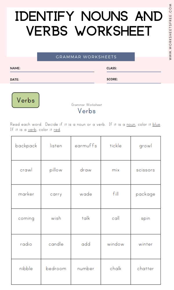 Noun And Verb Worksheet 48