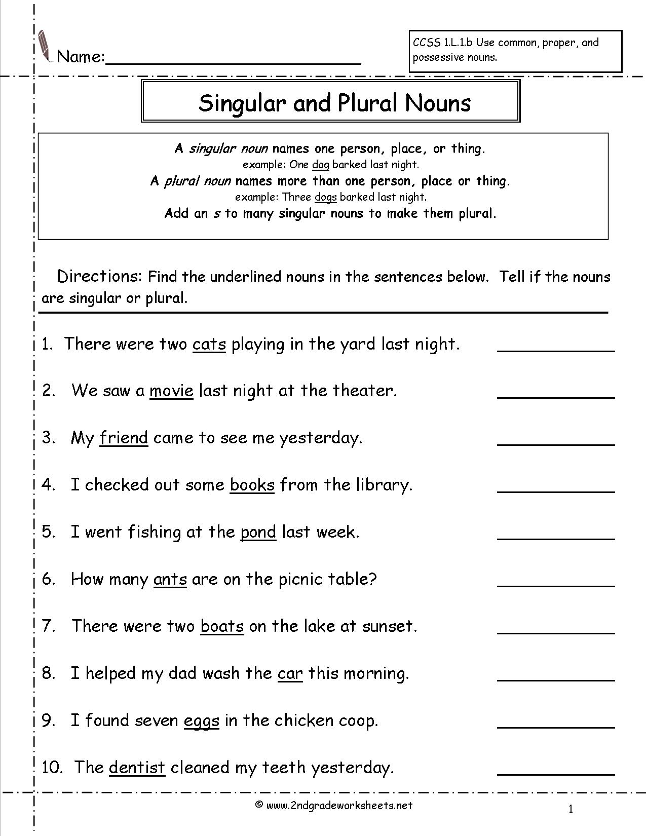 Noun And Verb Worksheet 61