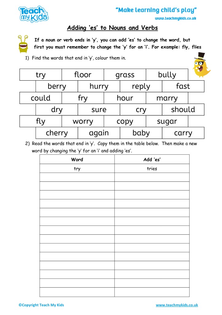 Noun And Verb Worksheet 7