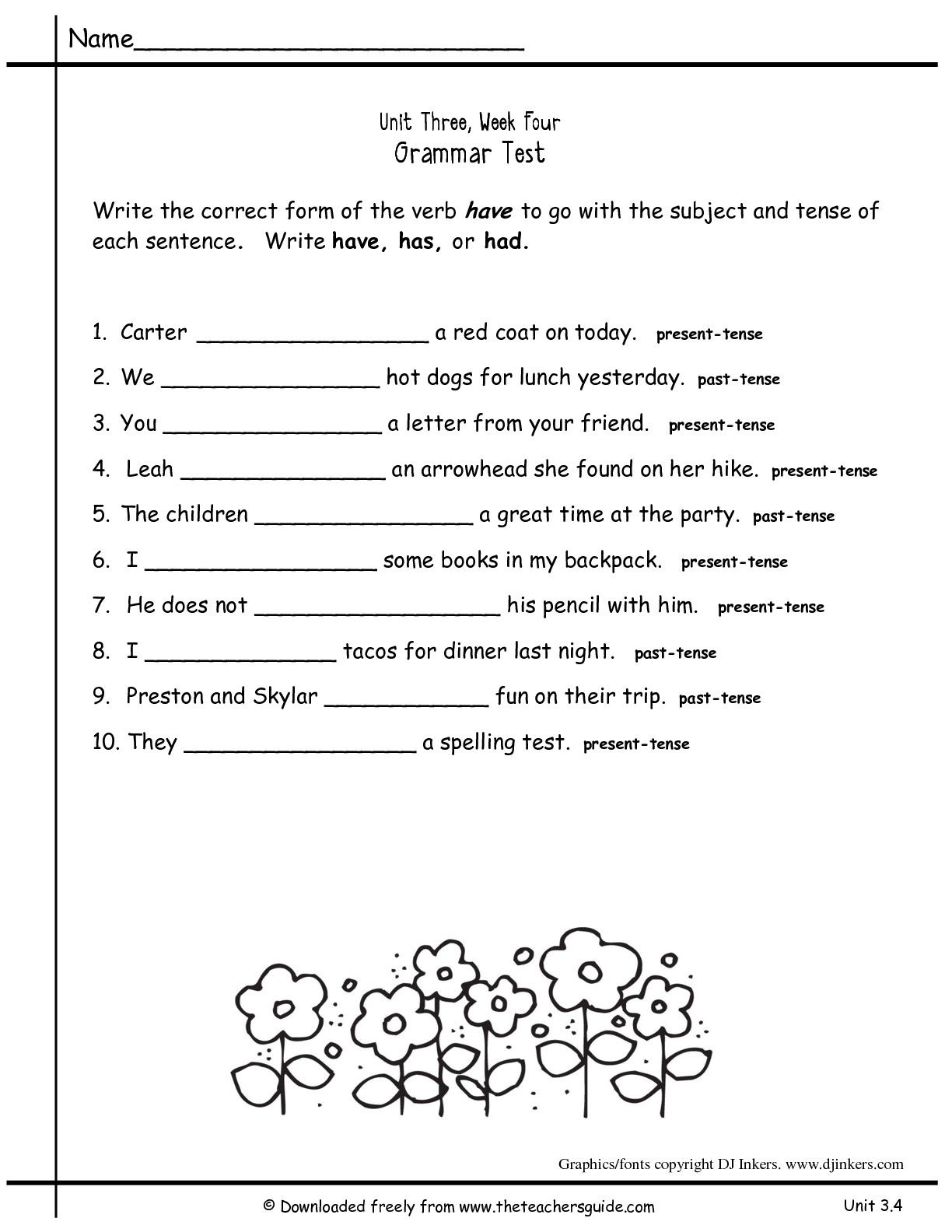 Noun And Verb Worksheet 76