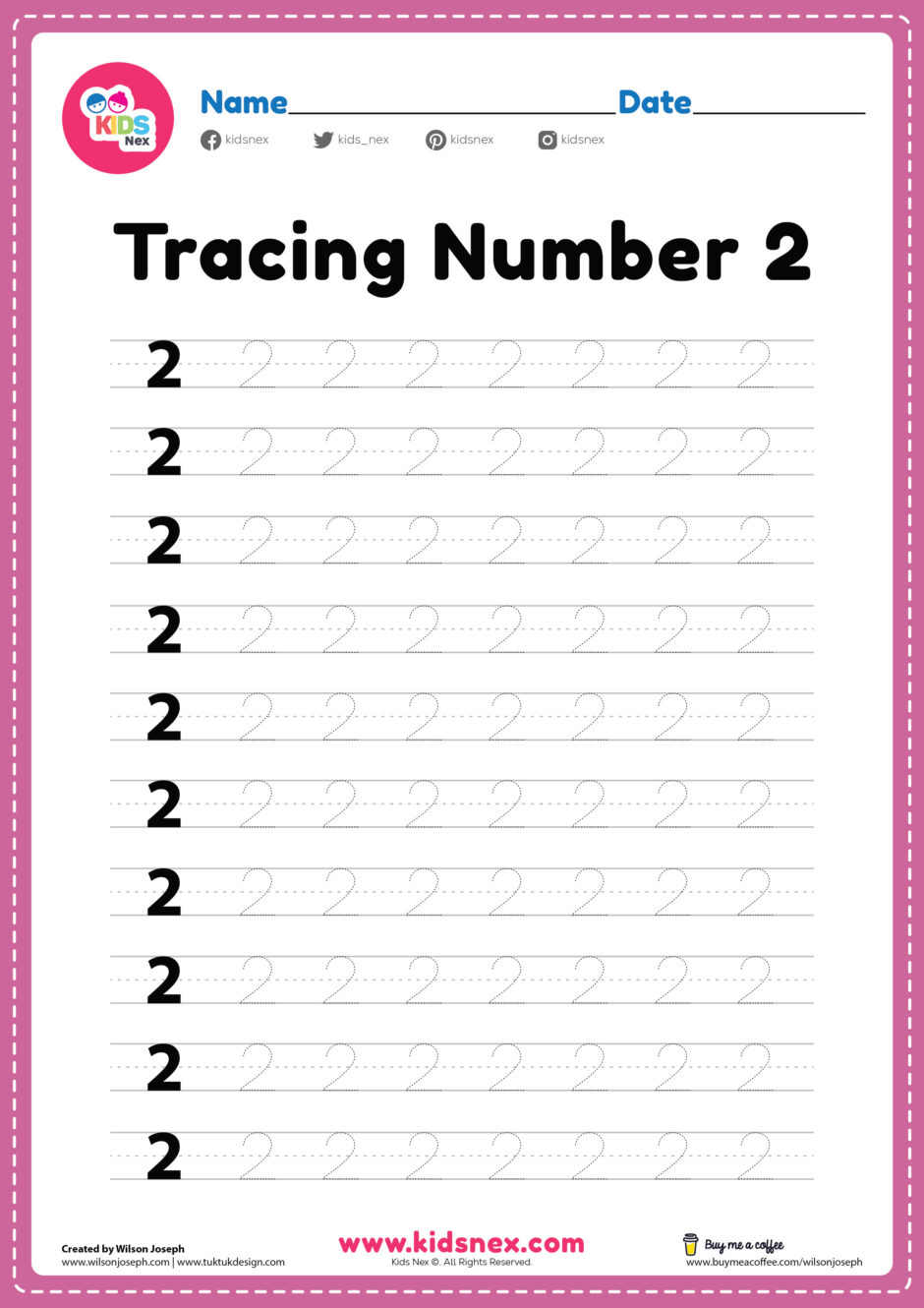 Printable 1 to 10 Tracing Worksheets 1