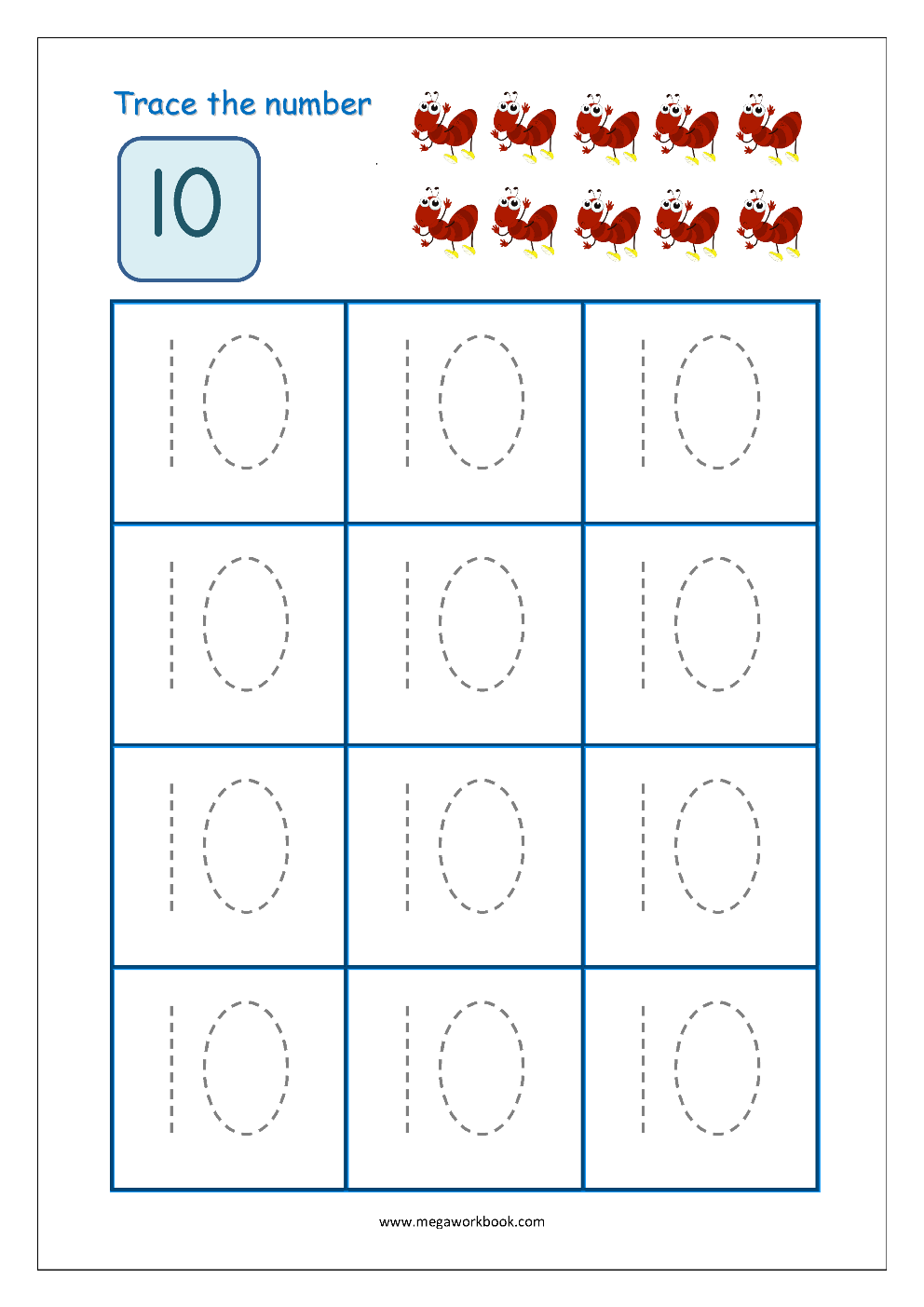 Printable 1 to 10 Tracing Worksheets 101