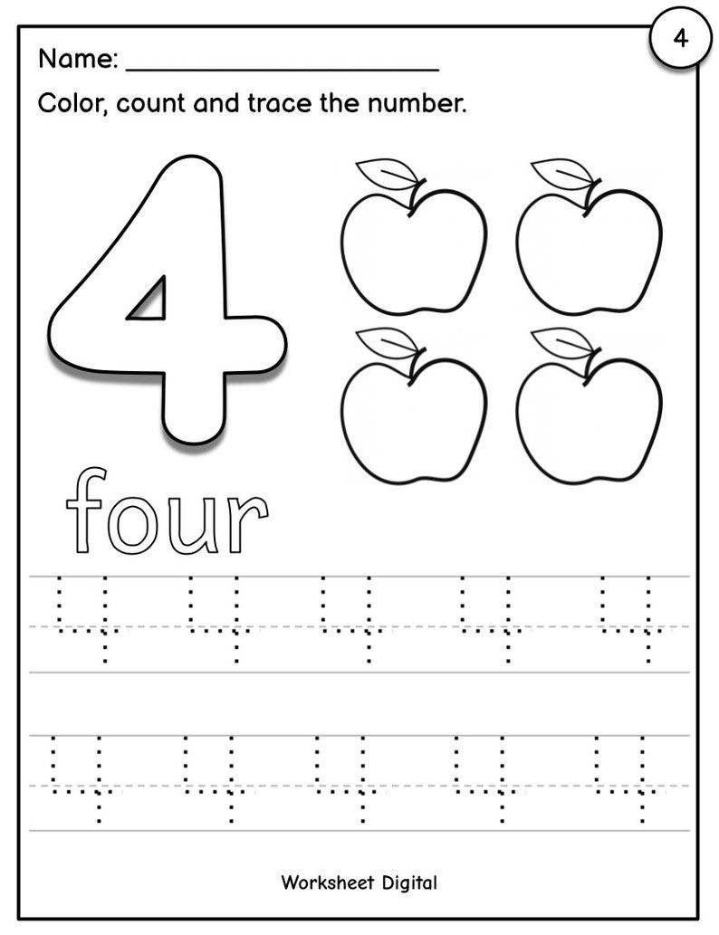 Printable 1 to 10 Tracing Worksheets 104