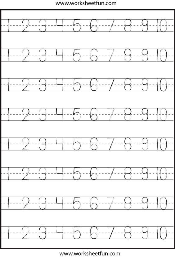 Printable 1 to 10 Tracing Worksheets 17