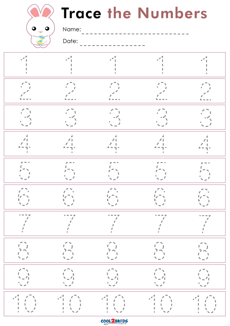 Printable 1 to 10 Tracing Worksheets 23