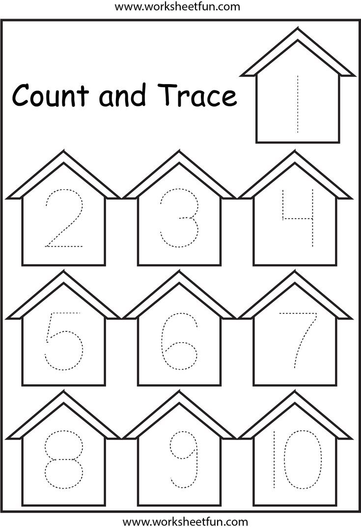 Printable 1 to 10 Tracing Worksheets 24