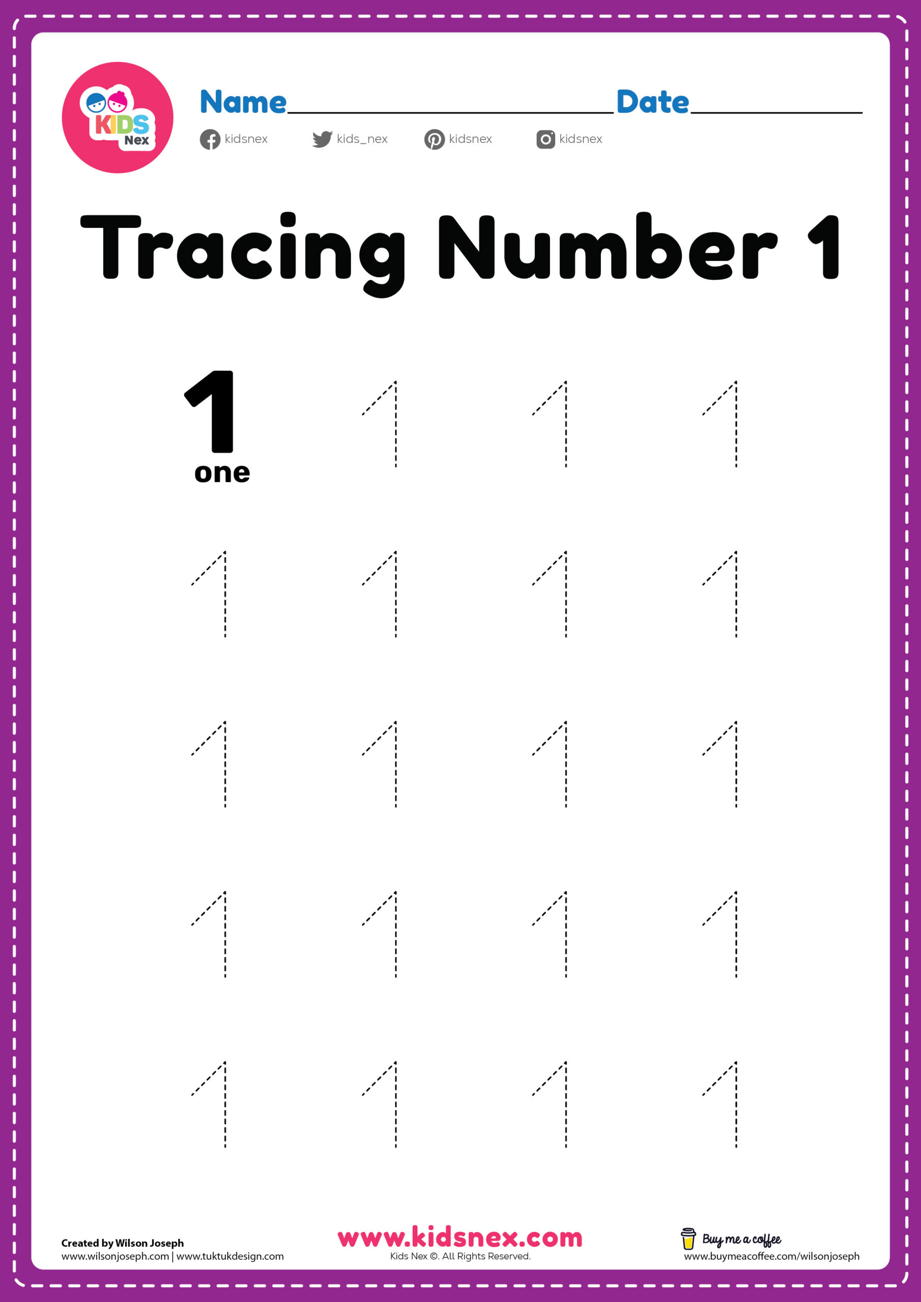 Printable 1 to 10 Tracing Worksheets 27