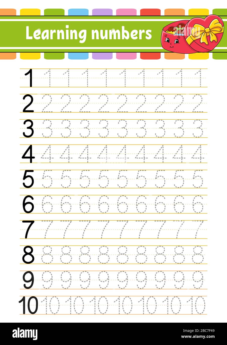 Printable 1 to 10 Tracing Worksheets 29