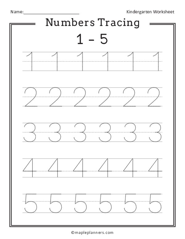 Printable 1 to 10 Tracing Worksheets 55