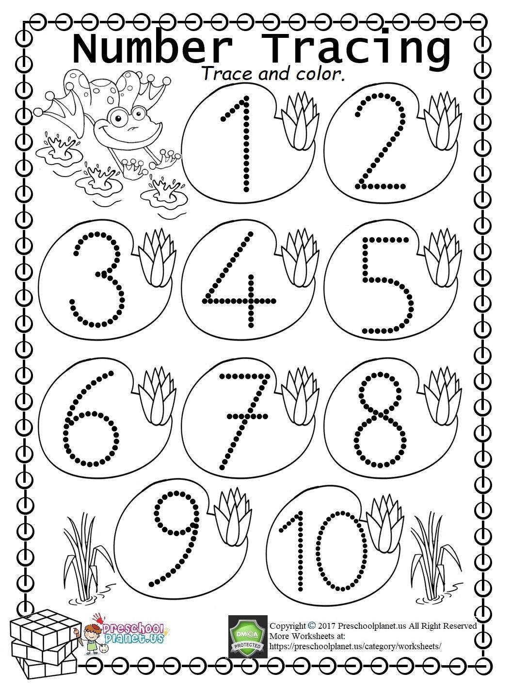 Printable 1 to 10 Tracing Worksheets 67