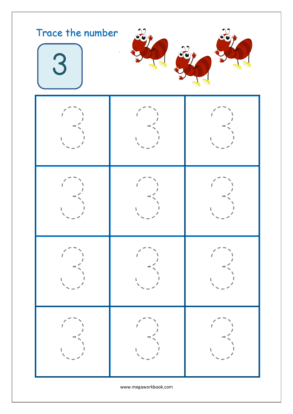 Printable 1 to 10 Tracing Worksheets 71