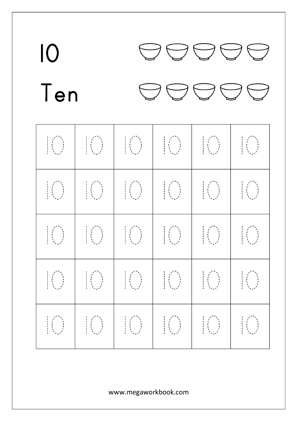 Printable 1 to 10 Tracing Worksheets 83