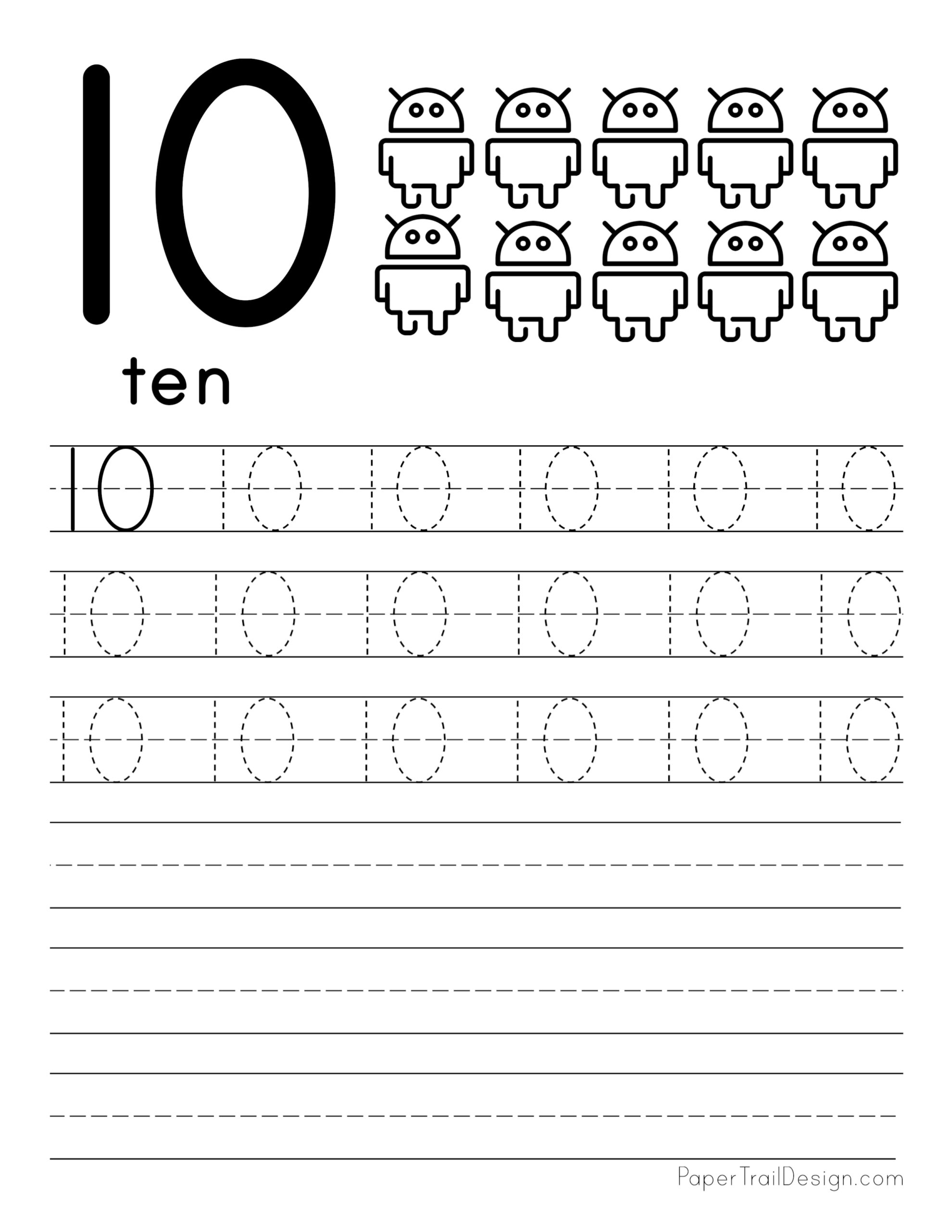 Printable 1 to 10 Tracing Worksheets 85