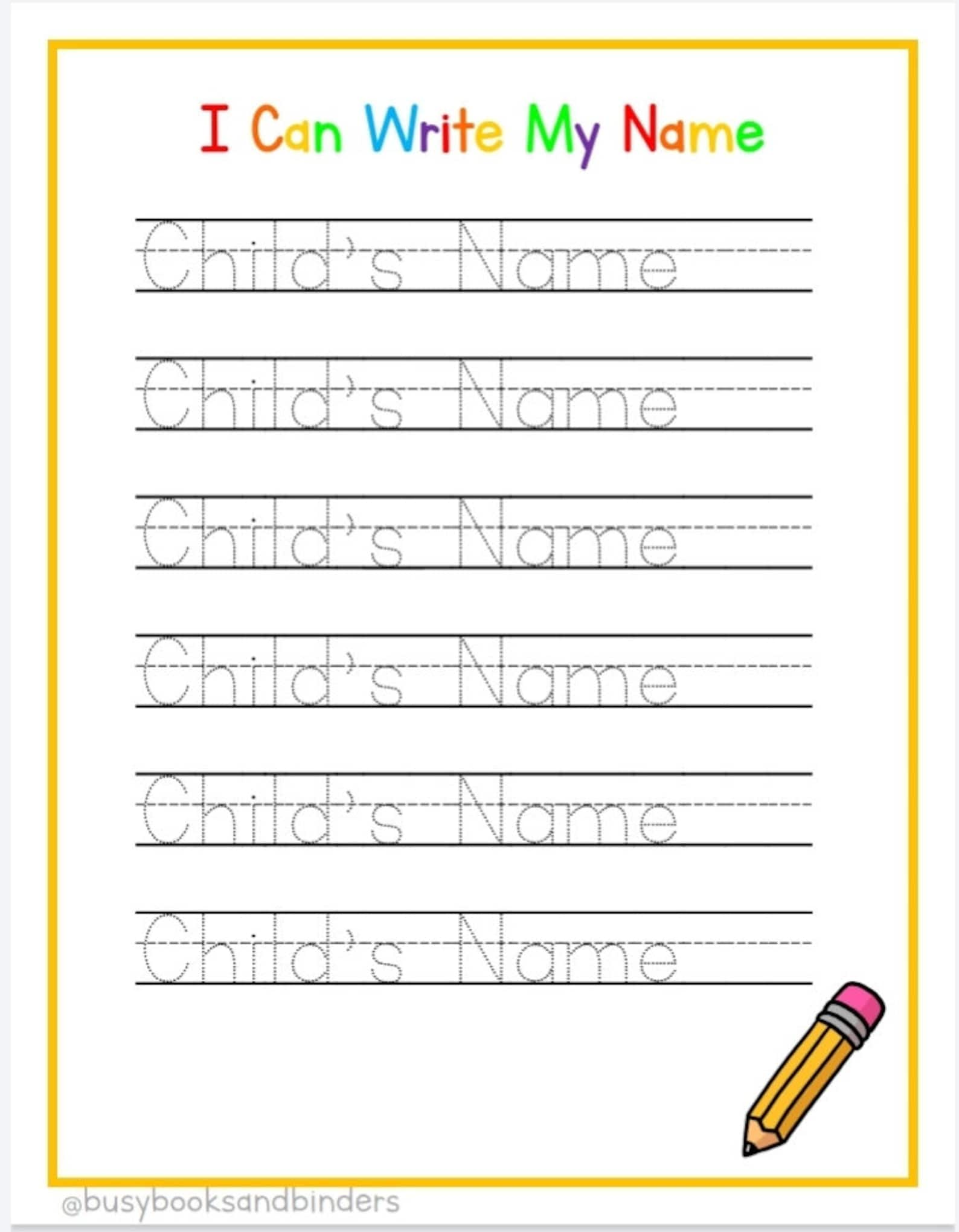 Printable Trace My Name Worksheet 12