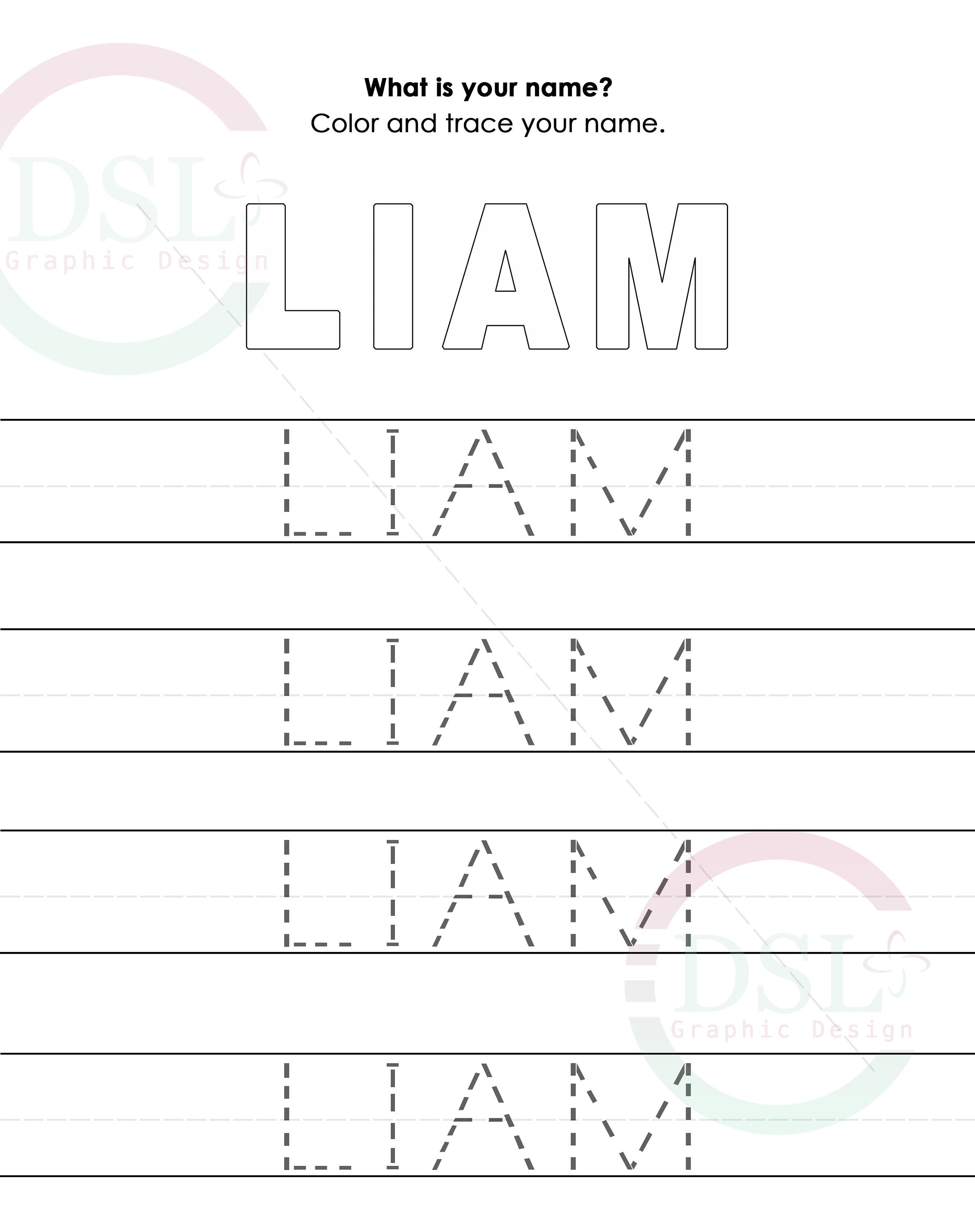 Printable Trace My Name Worksheet 30