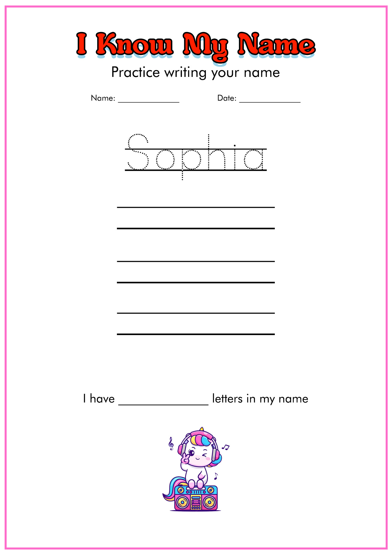 Printable Trace My Name Worksheet 42