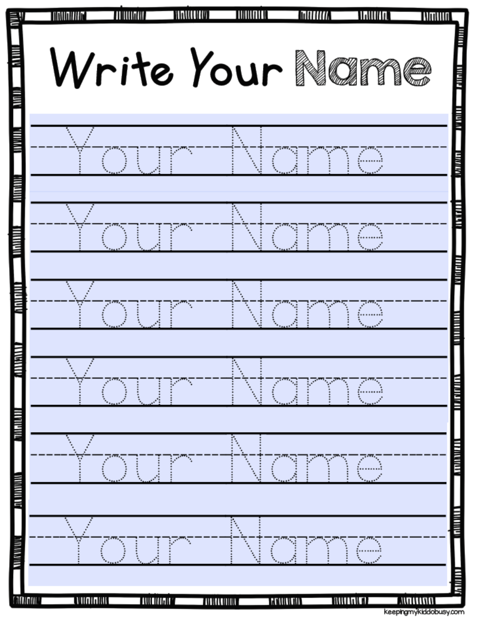 Printable Trace My Name Worksheet 44