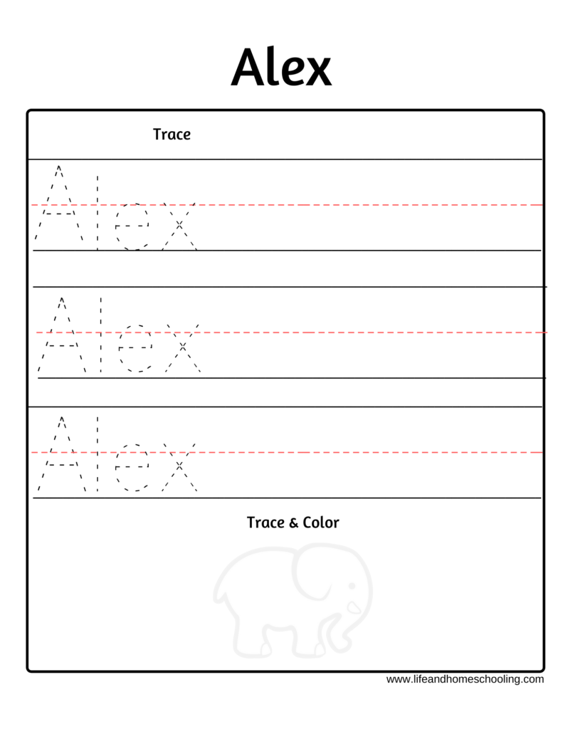 Printable Trace My Name Worksheet 46