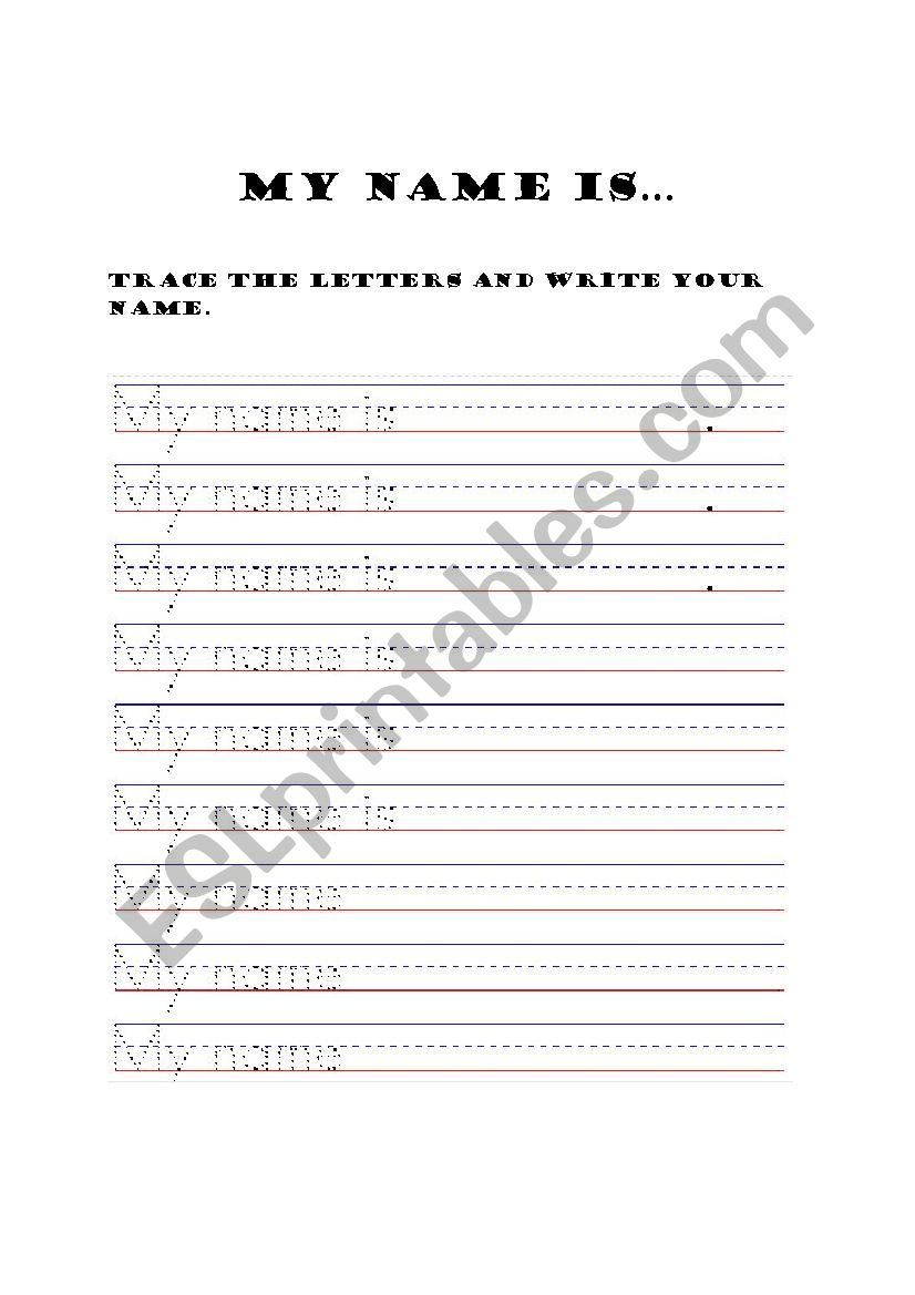 Printable Trace My Name Worksheet 47