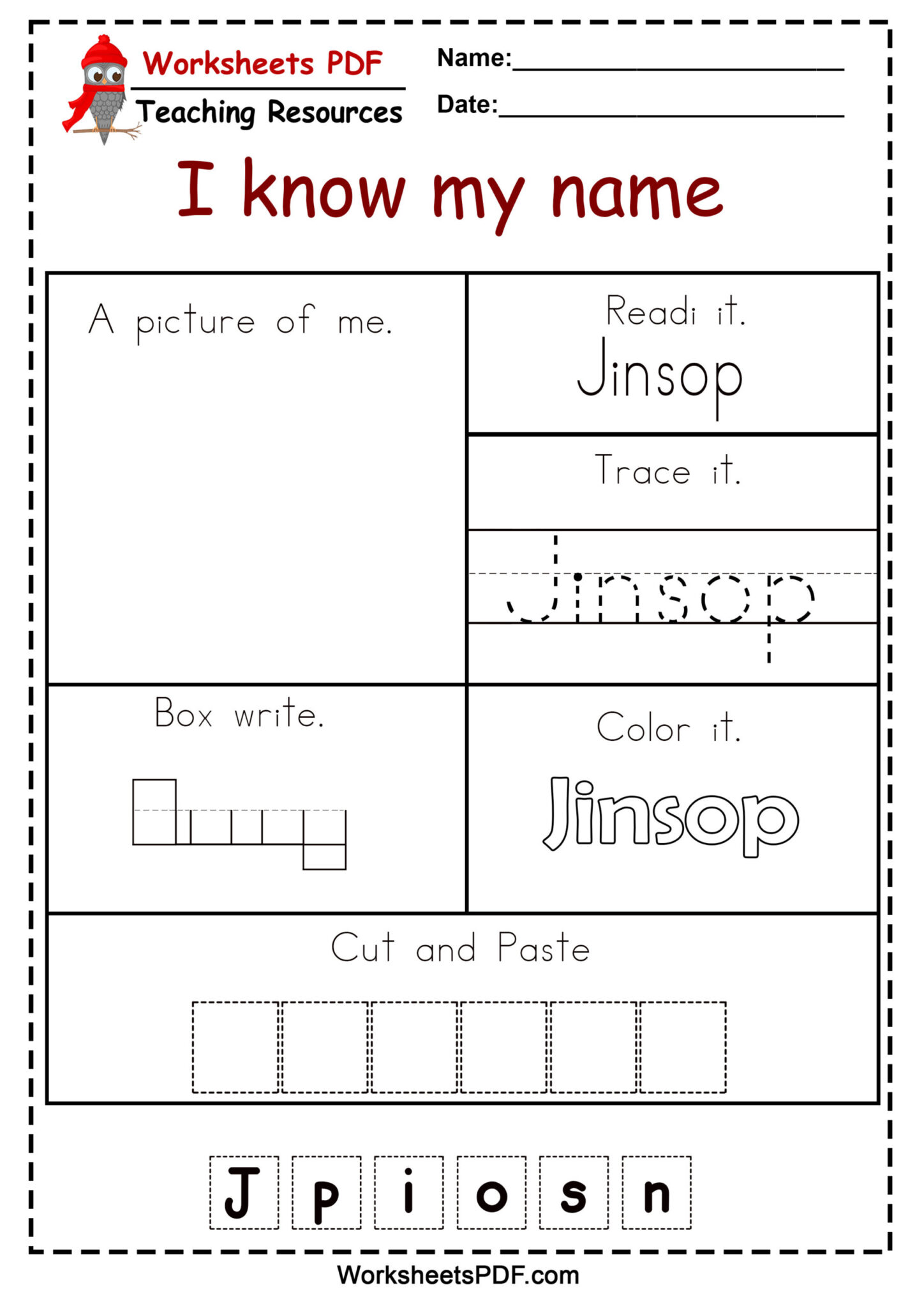 Printable Trace My Name Worksheet 48