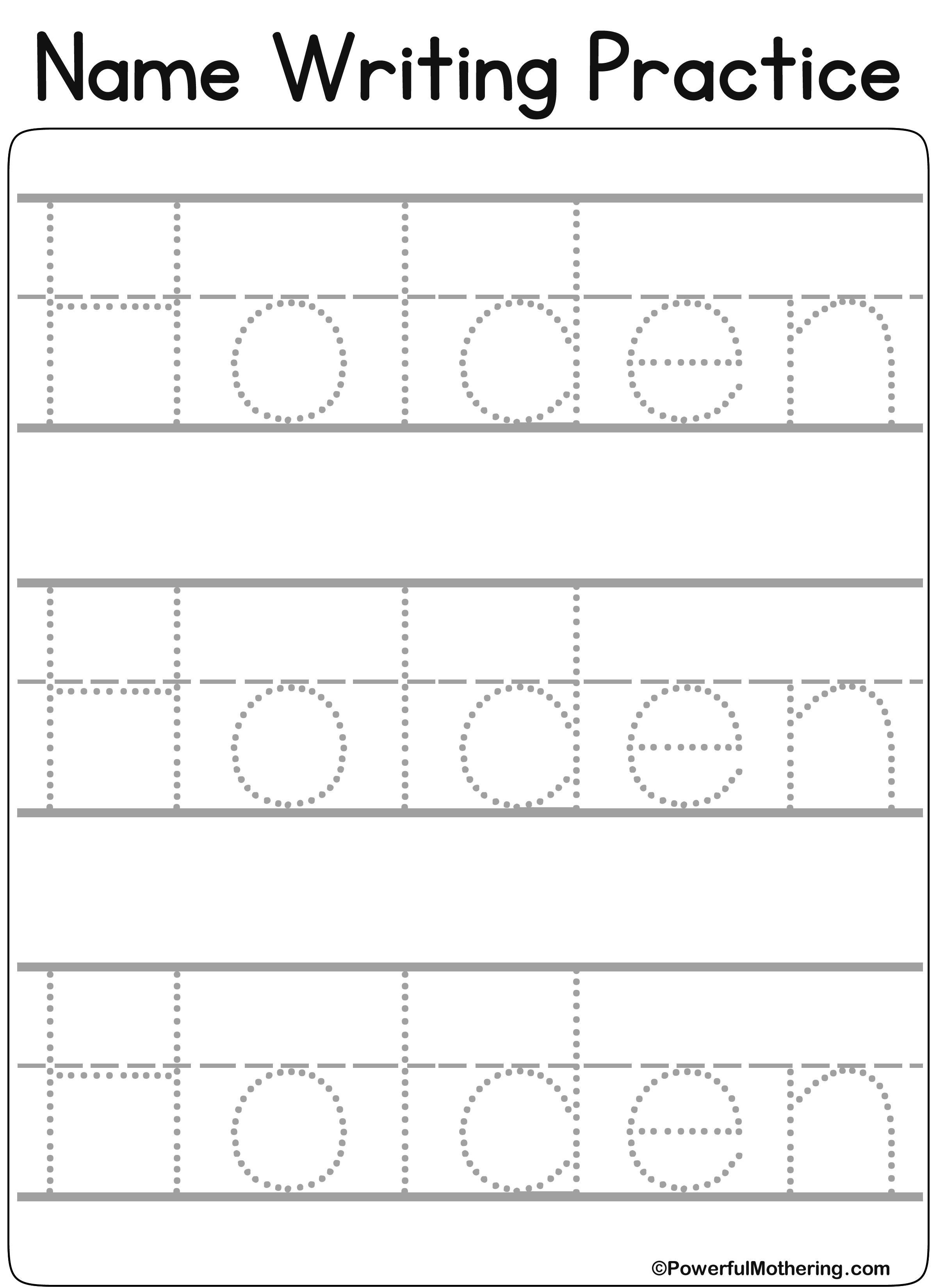 Printable Trace My Name Worksheet 5