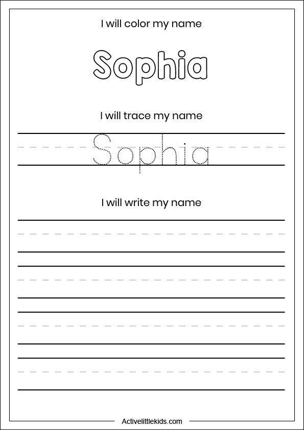 Printable Trace My Name Worksheet 55