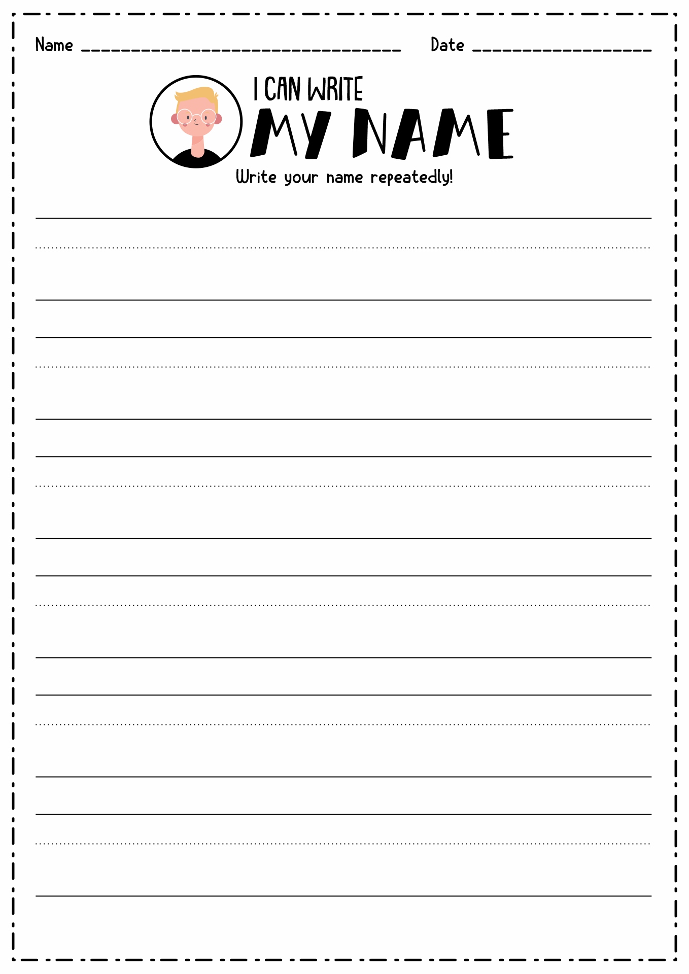 Printable Trace My Name Worksheet 61