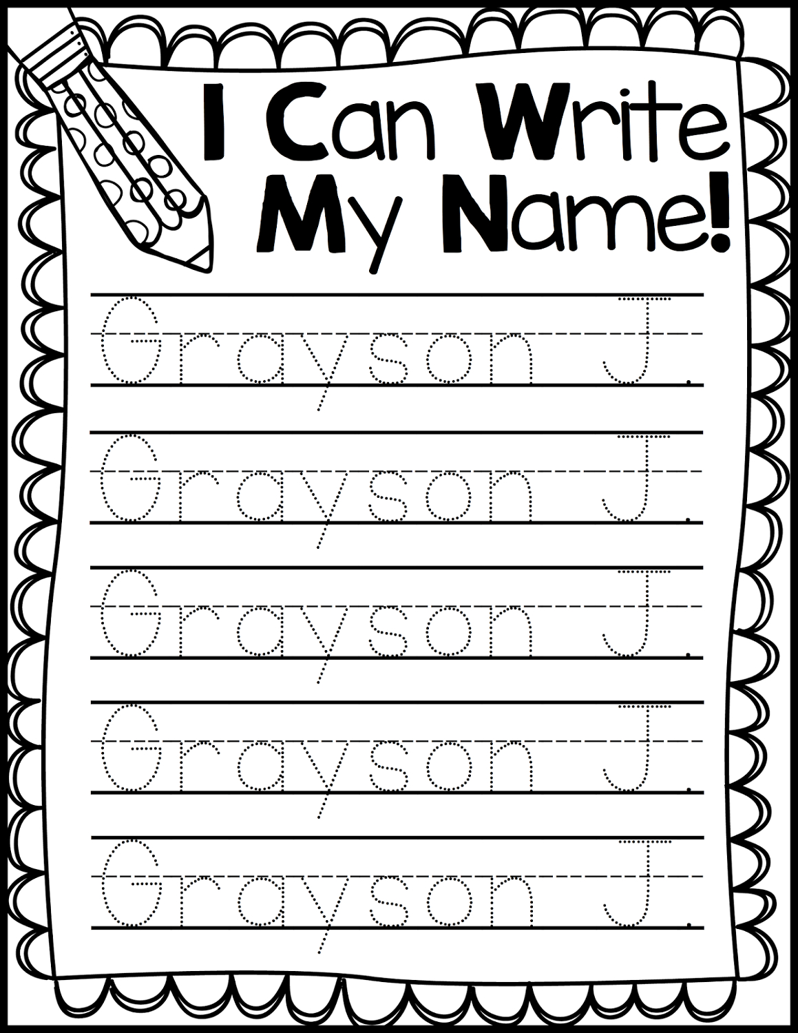 Printable Trace My Name Worksheet 9