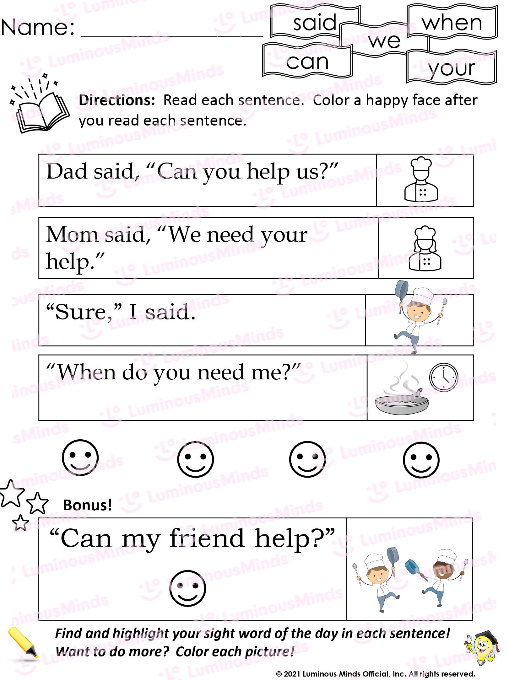 Said Sight Word Worksheet 32