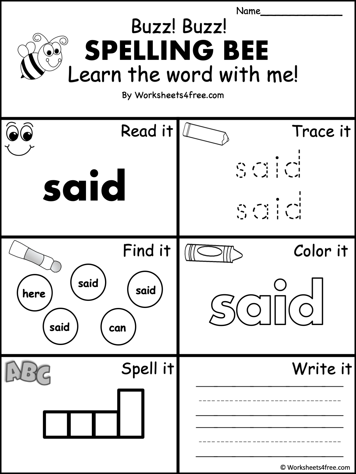 Said Sight Word Worksheet 46