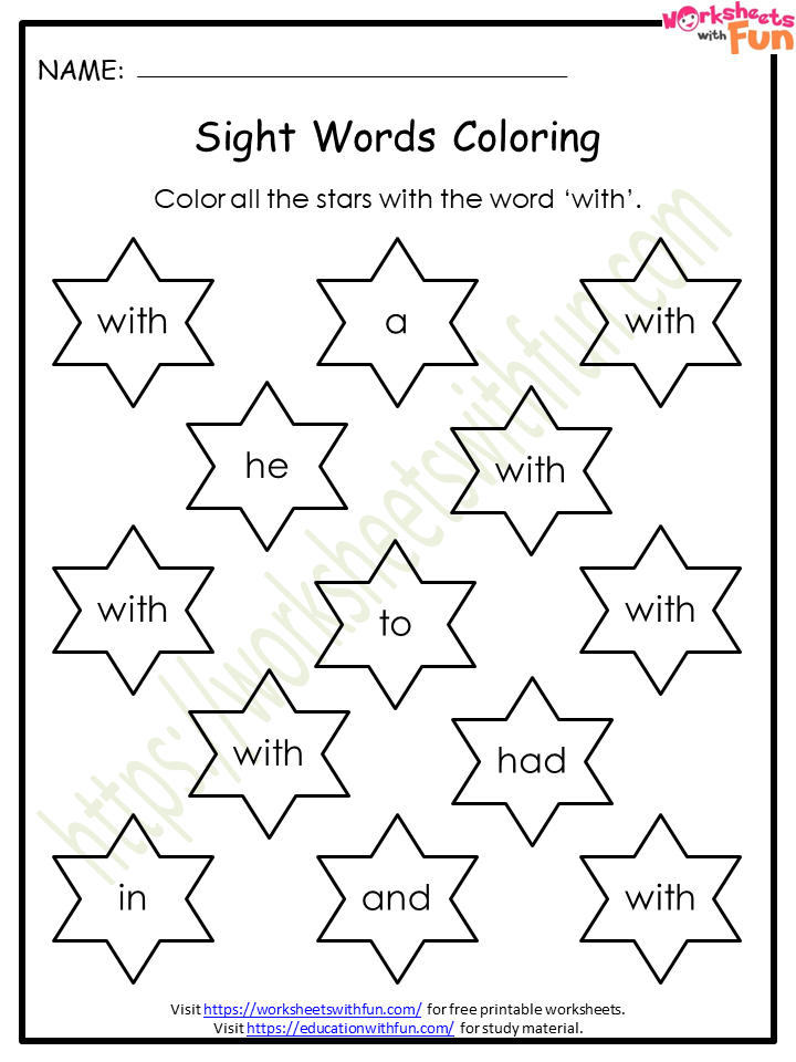 Said Sight Word Worksheet 7