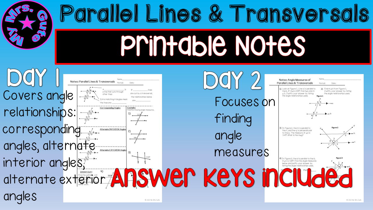 Save 50 Parallel Lines Transversal Worksheet 26