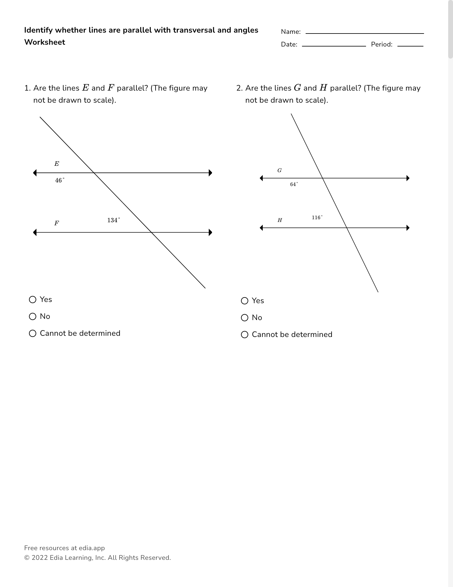 Save 50 Parallel Lines Transversal Worksheet 29