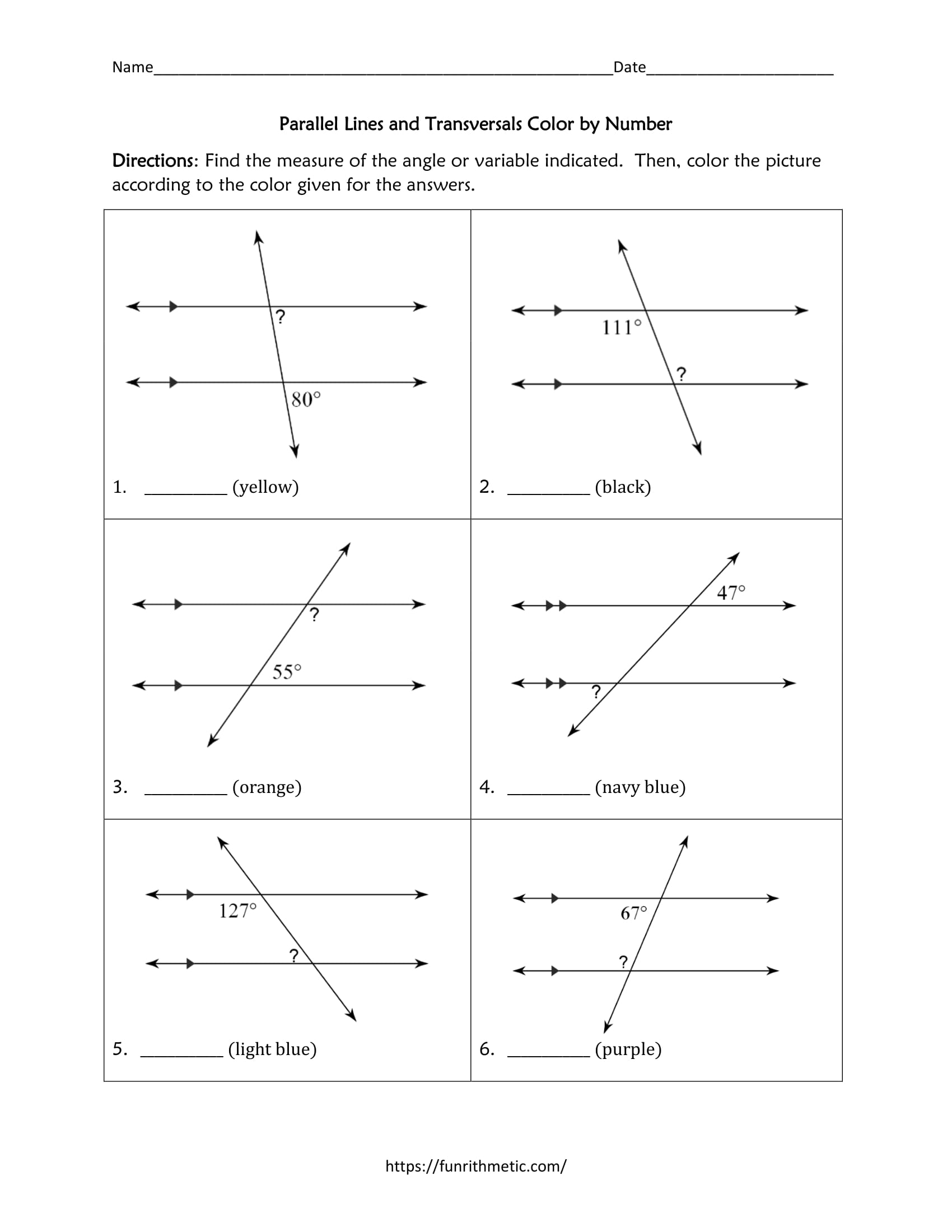 Save 50 Parallel Lines Transversal Worksheet 36