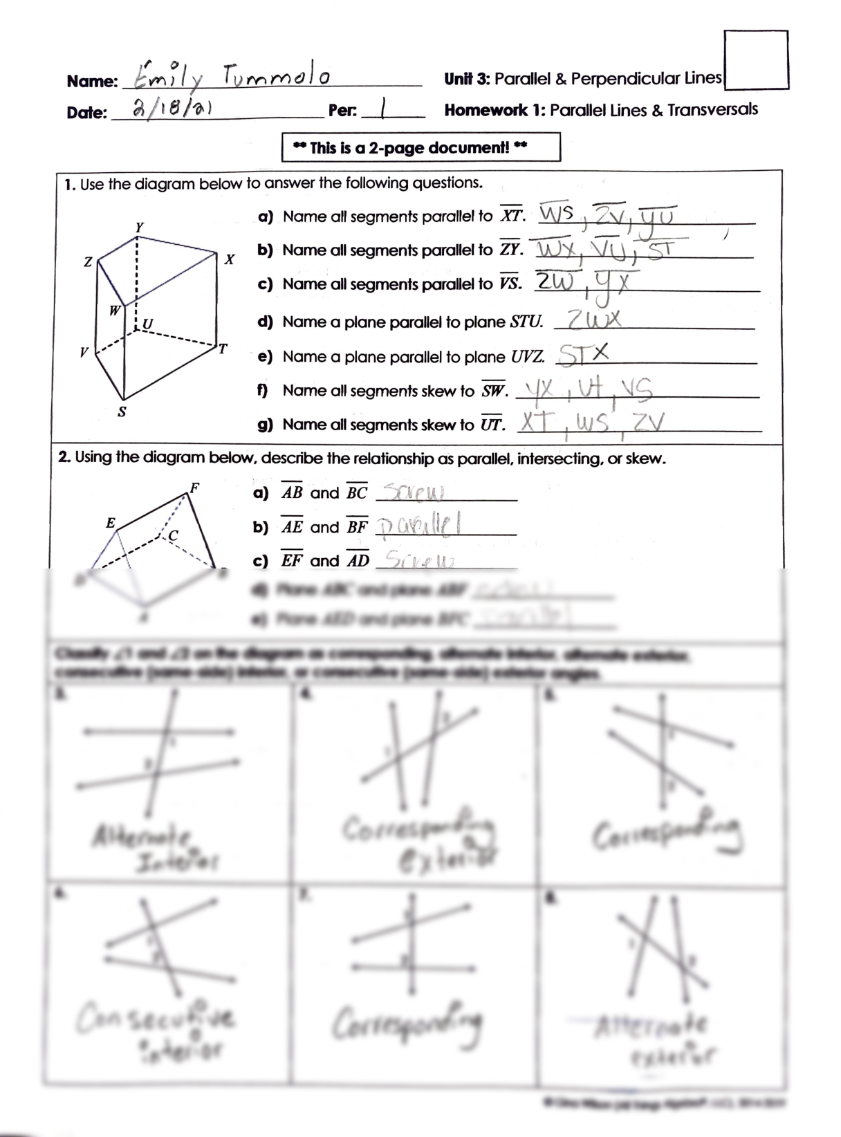 Save 50 Parallel Lines Transversal Worksheet 38