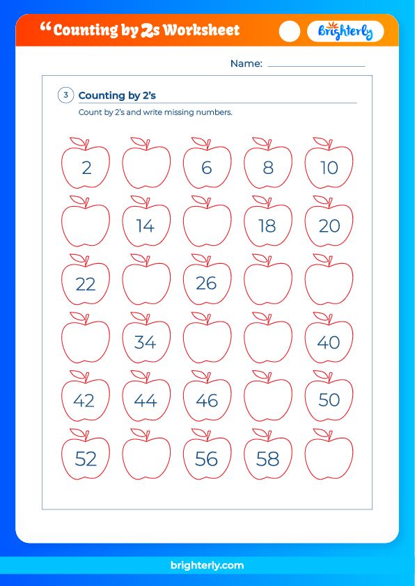 Save Count By 2S Worksheet 56