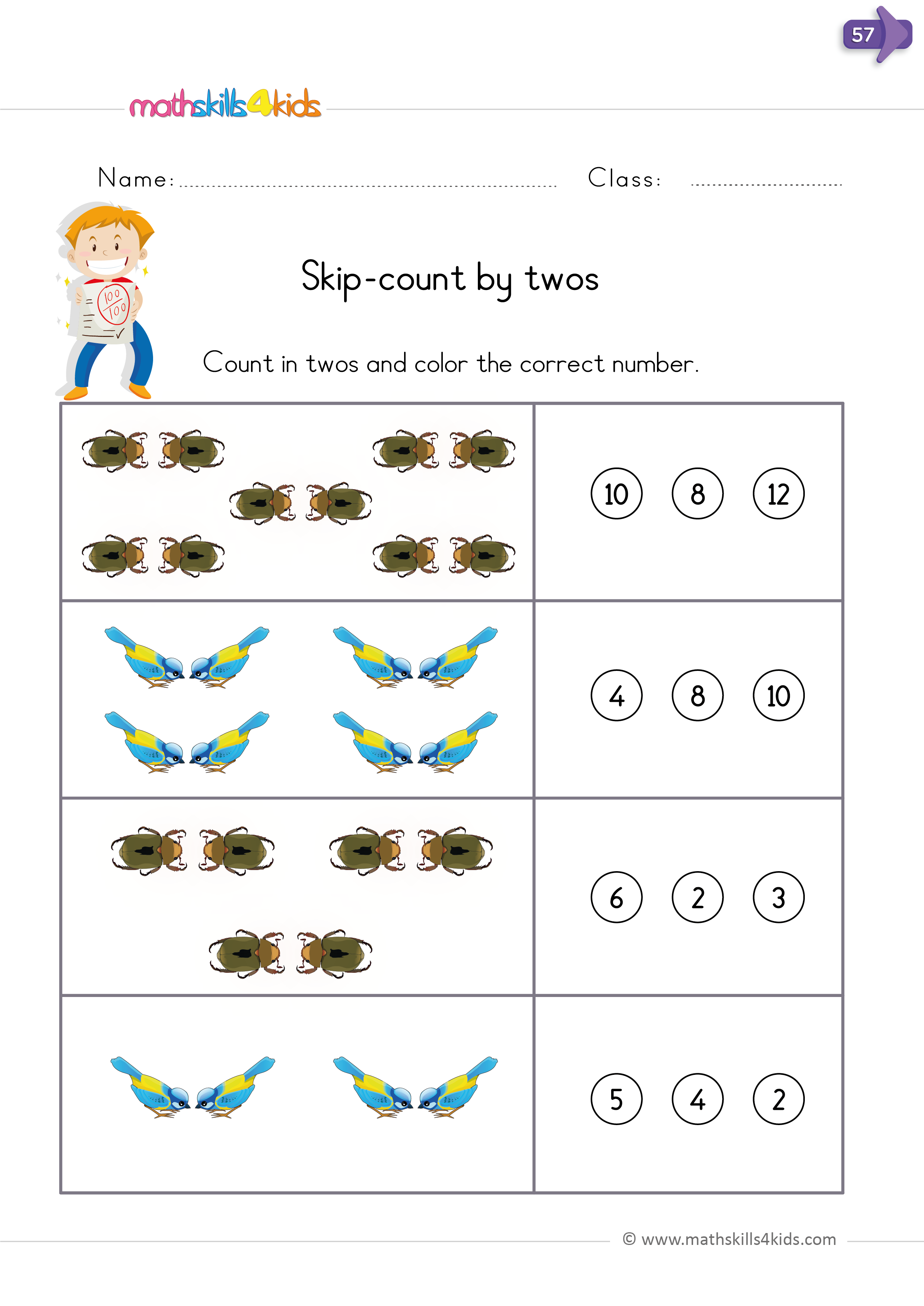 Save Count By 2S Worksheet 61