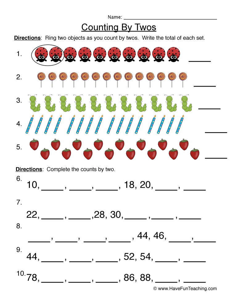 Save Count By 2S Worksheet 85